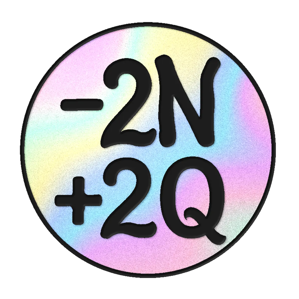 Écusson holographique -2N +2Q en relief, MDHPDC